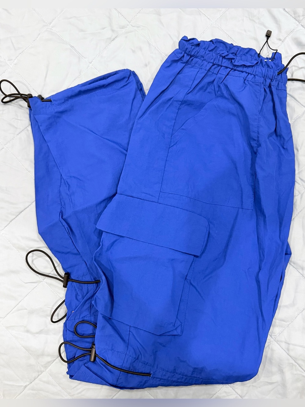 Garage Electric Blue Parachute Cargo Pants Size XS